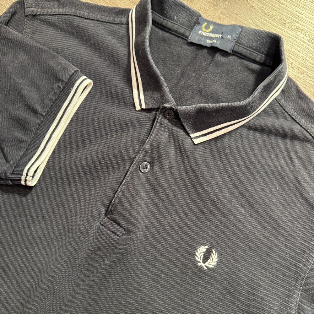 Fred Perry Polo Shirt Mens XL Blue Cotton Twin Tipped Heritage M3600 Pique Proud